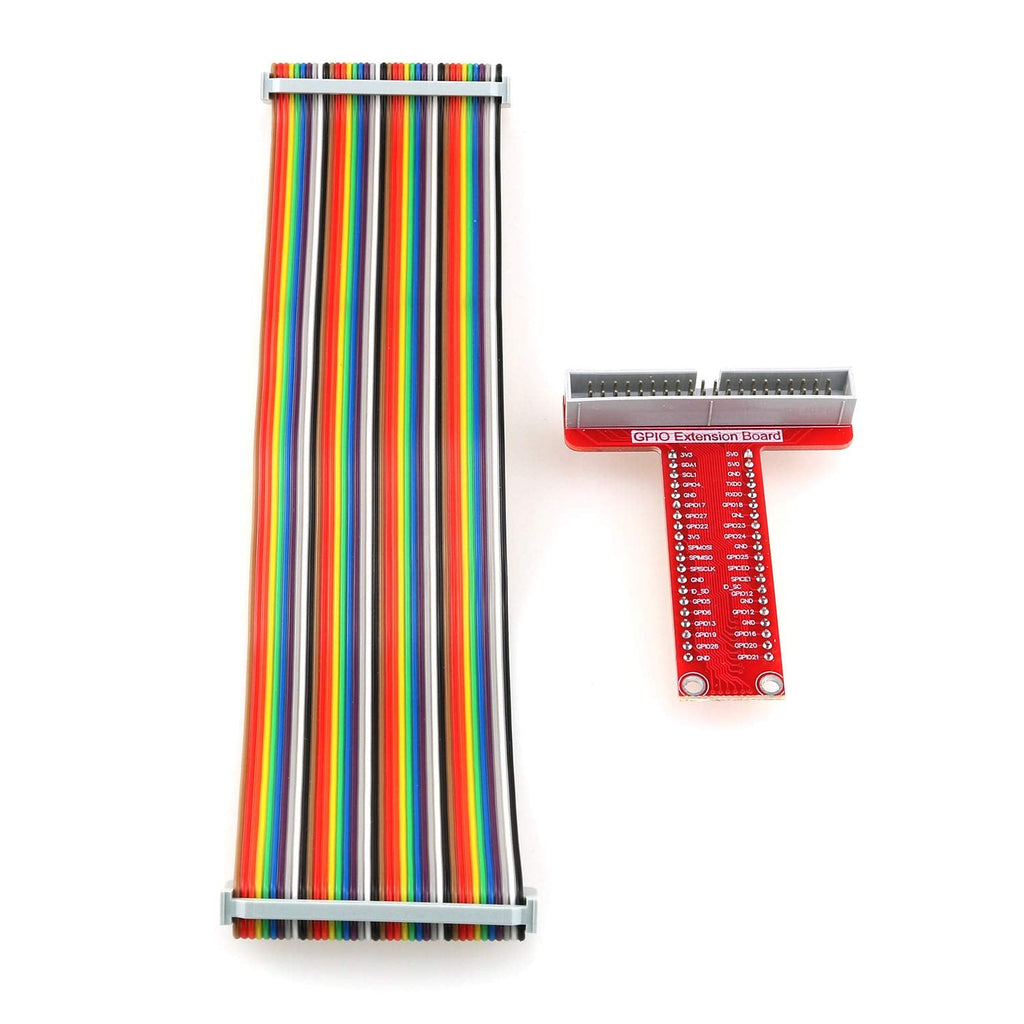  [AUSTRALIA] - DGZZI RPi GPIO Breakout Expansion Board+ 21cm 40Pin GPIO Flat Ribbon Cable for Raspberry Pi 4B/3B/3B+/2B/1B+