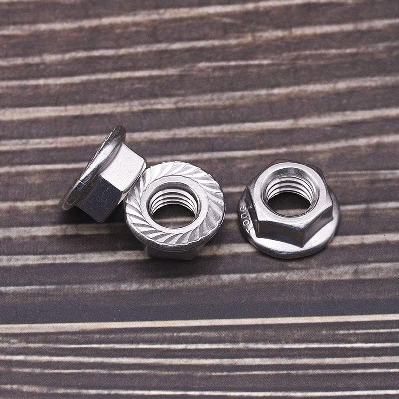  [AUSTRALIA] - M8-1.25 Serrated Flange Hex Lock Nuts, 304 Stainless Steel 18-8, Bright Finish, Full Thread, Pack of 25 M8-1.25 (25 PCS)