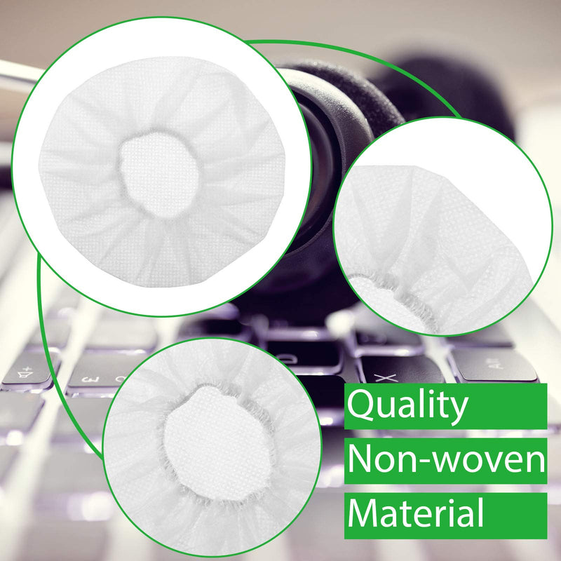  [AUSTRALIA] - 200 Pieces Disposable Headphone Covers Sanitary Headphone Ear Covers Non Woven Earpad Covers Headphone Covers for Most On Ear Headphones with 8.5 to 10 cm Earpads (L, 11 cm/ 4.3 Inch) L, 11 cm/ 4.3 Inch White