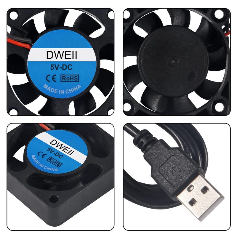  [AUSTRALIA] - DWEII 4-Pack 40mm x10mm DC 5V USB Brushless Cooling Fan, Oil Bearing 4010 Small Computer Fan