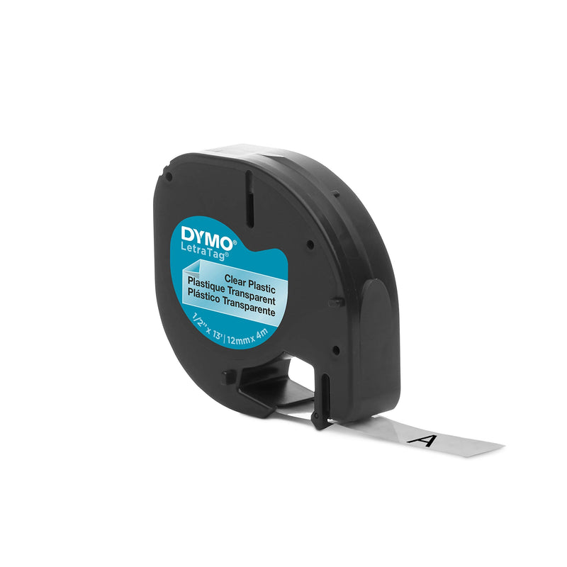  [AUSTRALIA] - DYMO - DYM16952 Authentic LetraTag Labeling Tape for LetraTag Label Makers, Black Print on Clear pastic Tape, 1/2'' W x 13' L, 1 roll (16952) 156 in. X 1/2 in.