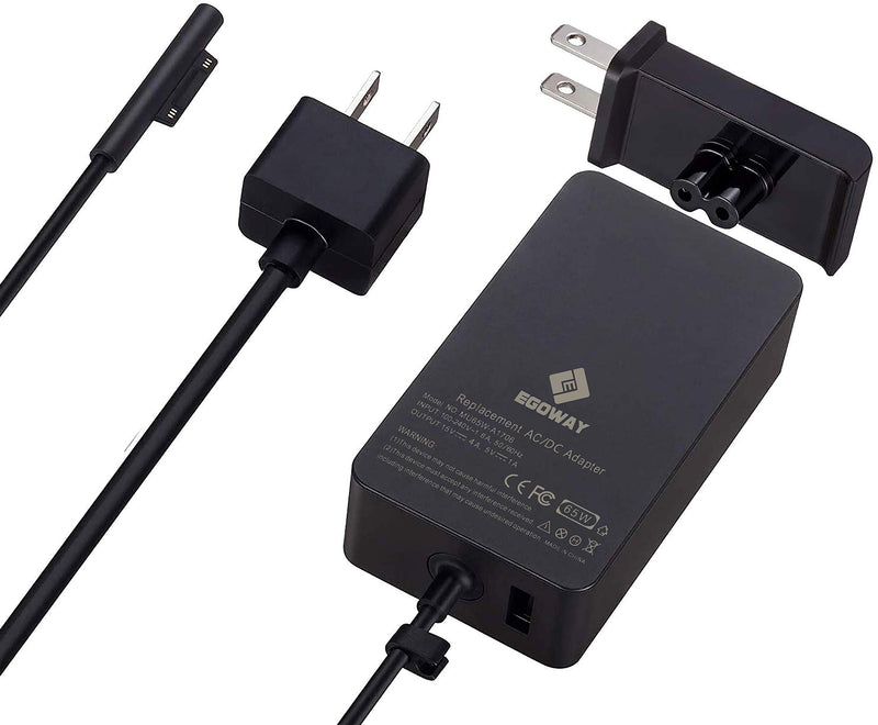 Surface Pro Charger, E EGOWAY 65W 15V 4A AC Power Supply Adapter Compatible with Surface Pro X 7 6 5 4 3 Surface Laptop 3 2 1 Surface Book Surface Go with Wall Plug and 6ft Power Cord - LeoForward Australia