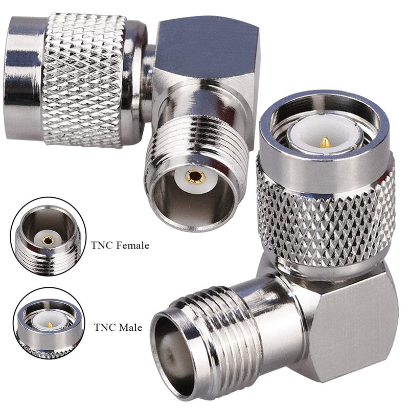  [AUSTRALIA] - TUOLNK 2 Pack TNC Male to TNC Female Right Angle Connector 90 Degree Coax Adapter TNC L Type Connector RF Antenna Coaxial Adapter