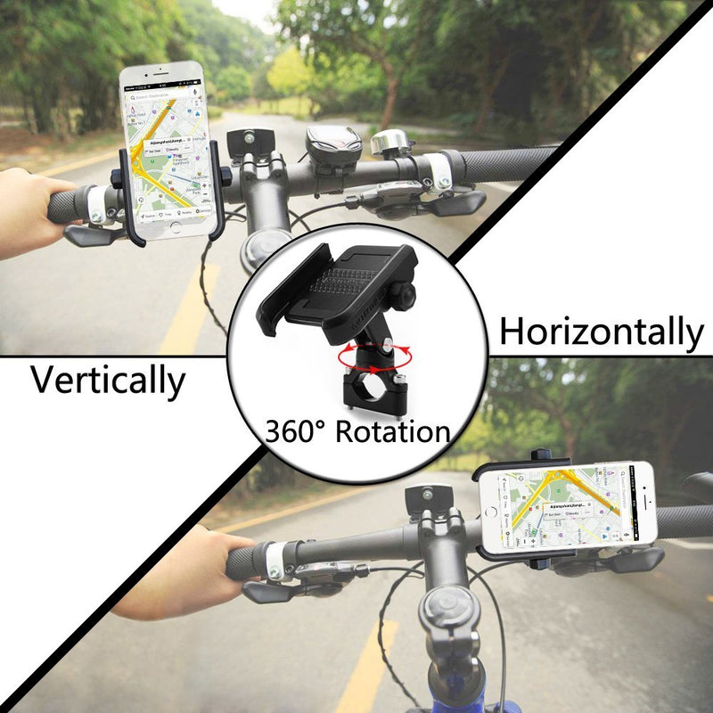  [AUSTRALIA] - vicelecus Motorcycle Phone Mount, Bike Phone Holder - Adjustable Aluminum Anti Shake Handlebar Phone Mount Clamp, Phone Clip for iPhone 13/12 / 11 Pro Max/X/XS, Galaxy S10 and Android Phone, Black