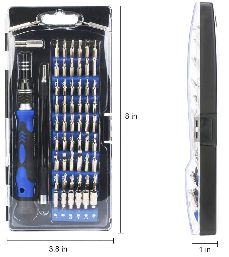  [AUSTRALIA] - 61 in 1 Professional Computer Repair Screwdriver Set, Precision PC, Laptop Repair Tool Kit, with 56 Magnetic Bit and Flexible Shaft, Suitable for Macbook, Tablet, PS4, Xbox Controller Repair
