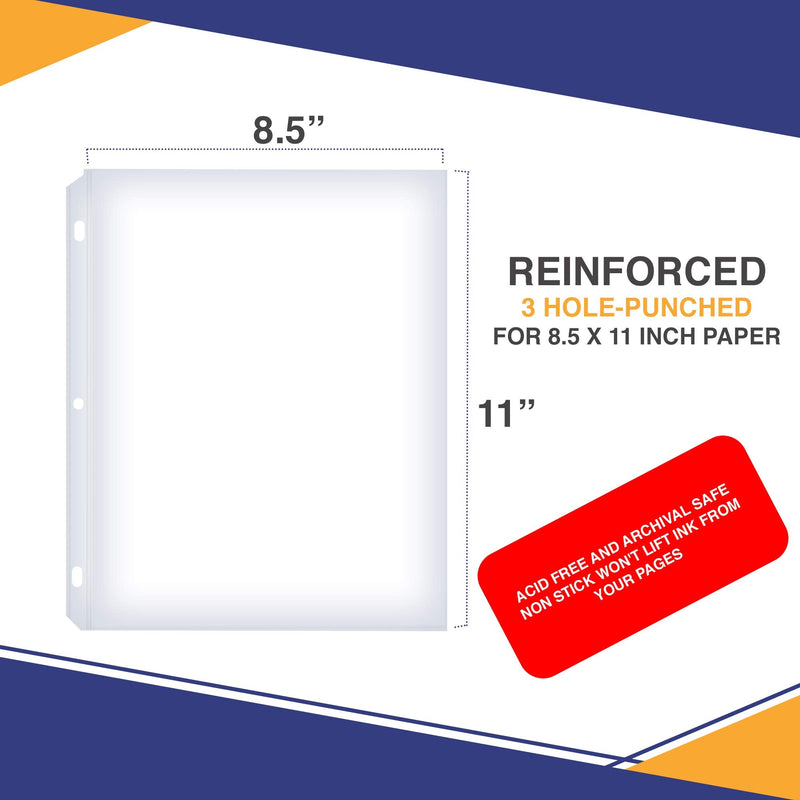  [AUSTRALIA] - 50 Sheet Protectors, Durable Clear Page Protectors 8.5 X 11 Inch for 3 Ring Binder, Plastic Sheet Sleeves, Durable Top Loading Paper Protector with Reinforced Holes, Archival Safe