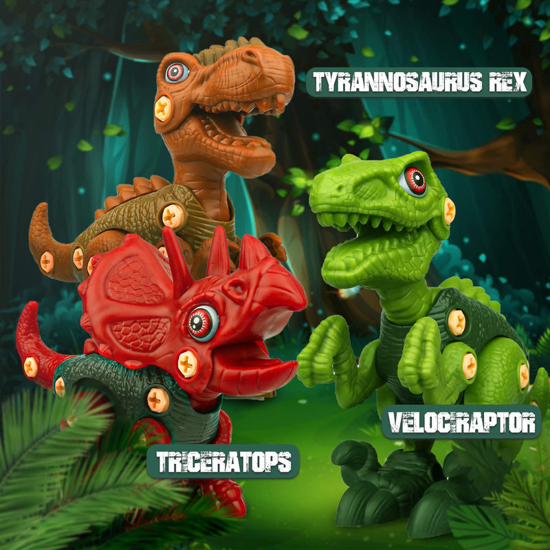 Sanlebi Toy for 4 5 6 Year Old Boys Take Apart Dinosaur Toys for Kids Building Toy Set with Electric Drill Construction Engineering Play Kit STEM Learning for Boys Girls Age 3 4 5 Year Old - LeoForward Australia