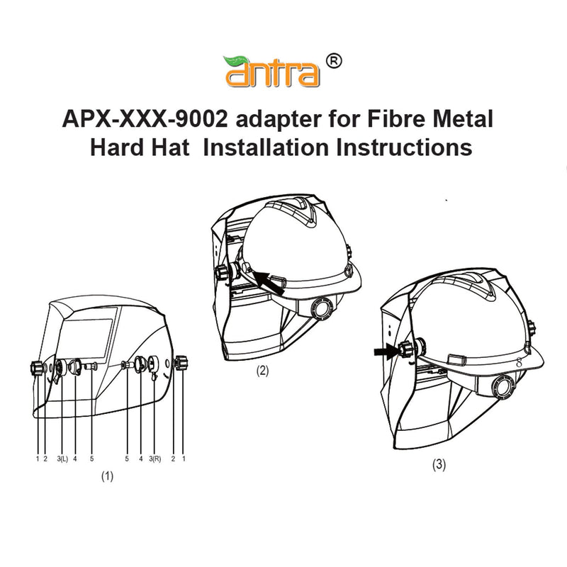  [AUSTRALIA] - Antra APX-XXX-9002 Hard Hat Adapter Kits for connecting Antra Welding Helmets and Fibre Metal hard hat