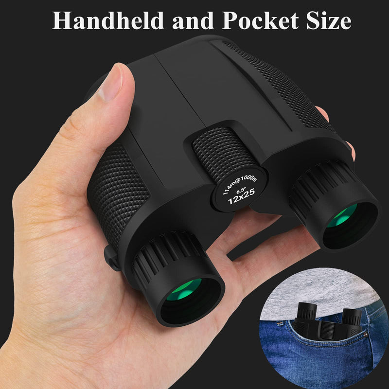  [AUSTRALIA] - 12X25 Compact Binoculars for Adults, Grand-Eyepiece BAK4 FMC High Power Binocs Lightweight for Bird Watching Sightseeing Traveling