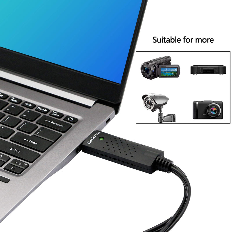  [AUSTRALIA] - YACSEJAO Digital USB 2.0 Video Capture Card Converter,USB 2.0 Video Adapter with Audio for Windows Xp, 2000, Vista, Window 7, Window 8