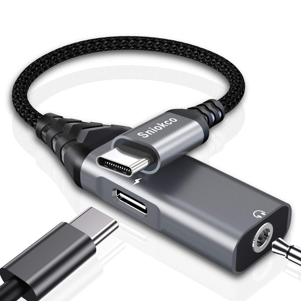  [AUSTRALIA] - Sniokco USB C to 3.5mm Audio Adapter, 2 in 1 USB C Headphone Adapter with PD 30W Fast Charging for Stereo, Earphones, Hi-Fi DAC Chip, Compatible with Sam,Sung S21 S20, Note 20 G,oogle P,ixel 5/4/3XL