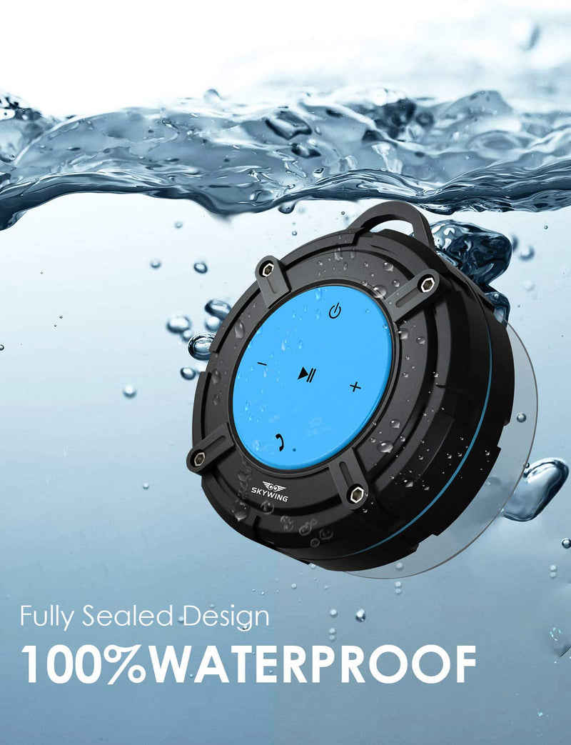 SKYWING Soundace S8 5W Shower Speaker Waterproof IPX7 Bluetooth Speaker with Suction Cup & Hook, 12H Playtime, Premium Portable Wireless Speaker for iPhone Phone Tablet Shower Beach Pool - LeoForward Australia