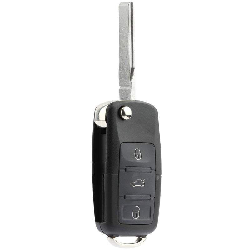 Replacement Keyless Entry Remote Flip Key Fob fits 2002 2003 2004 2005 VW Jetta, Golf, Passat (HLO1J0959753AM) 1 x 753AM - LeoForward Australia
