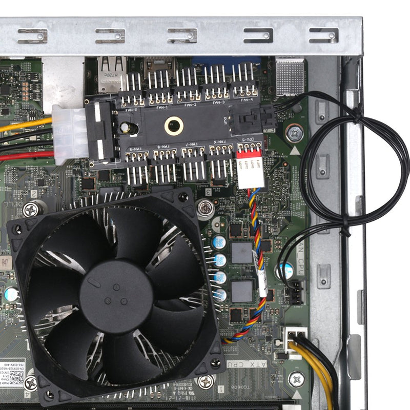  [AUSTRALIA] - Electop PC Chassis Fan Hub CPU Cooling HUB 10 Port 12V 4 Pin Fan PWM Hub Molex Controller