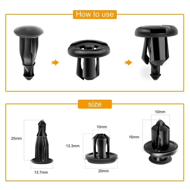  [AUSTRALIA] - GOOACC GRC-18 100PCS 7mm 8mm 10mm Nylon Push Expansion Screws Replacement Kit,Bumper Fastener Rivet Clips GM 21030249 Ford N807389S