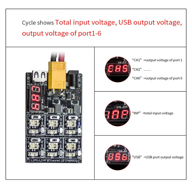 AKK 1S LiPo LiHV Battery Charge Board Micro JST 1.25 and JST-PH 2.0 2-6S Input LiPo Battery Drone Charger for Blade Inductrix Tiny Whoop - LeoForward Australia