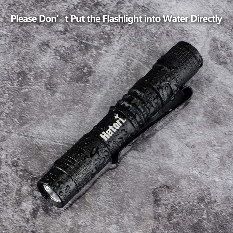  [AUSTRALIA] - Hatori Super Small Mini LED Flashlight Battery-Powered Handheld Pen Light Tactical Pocket Torch with High Lumens for Camping, Outdoor, Emergency, Everyday Flashlights, 3.55 Inch