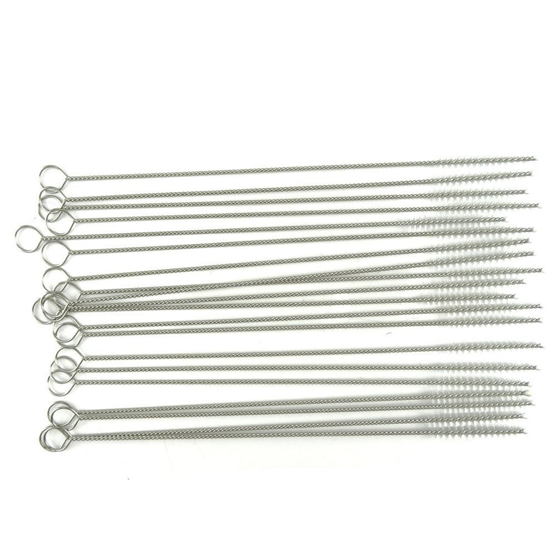 Honbay Straw Cleaner Brushes, nylon bristles stainless steel handle, Nylon Skinny Pipe Tube Cleaner - 20 Piece Value Pack - 6 mm bristles x 7" 175mm long - LeoForward Australia