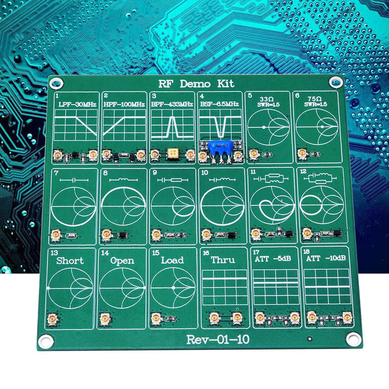  [AUSTRALIA] - Frequency Test Board RF Demo Kit Card NanoVNA RF Test Module Vector Network Analyzer Board Filter/Attenuation Module 18 Function Modules