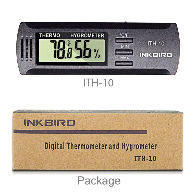 Inkbird ITH-10 Digital Thermometer and Hygrometer Temperature Humidity Monitor Humidor Guitar Ukulele Mason Jar. - LeoForward Australia