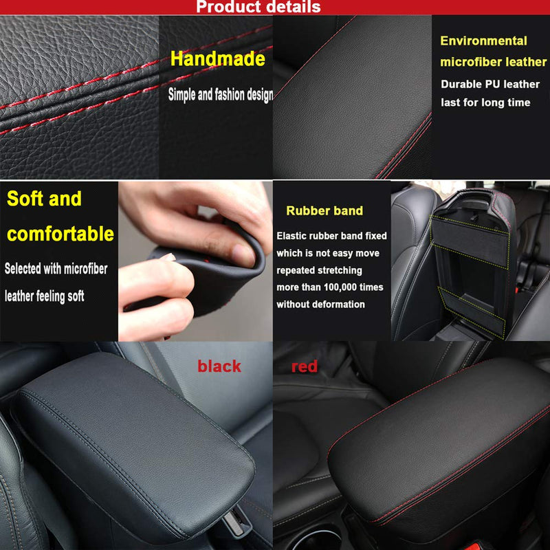  [AUSTRALIA] - Leegi Jeep Armrest Box Cover,1pc Black with Black Center Console Cover Fit for 2017 2018 2019 Jeep Cherokee p001