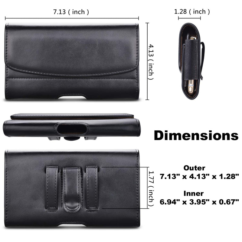  [AUSTRALIA] - Takfox Phone Holster for Samsung Galaxy Note 20 Ultra S21+ S20 S10 S9 A01 A11 A21 A51 A71 A10E A20 A12, iPhone 13 Pro Max 12 11 SE XS XR 8 7+ Leather Belt Clip Loops Phone Pouch Card Holder Case,Black Leather-Black