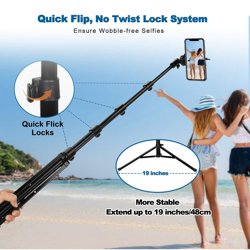  [AUSTRALIA] - 62" Phone Tripod, All-in-One Extendable Selfie Stick Tripod with Wireless Remote, Camera & Cell Phone Tripod Stand Compatible with iPhone Android Samsung Phones DSLR Action Camera
