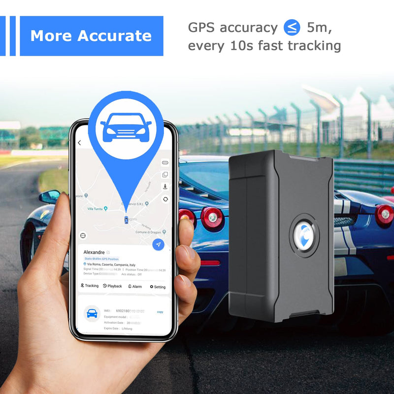  [AUSTRALIA] - GPS Tracker, Car GPS Tracker with App, 6000Mah Rechargeable Battery, 10 Seconds Instant Update, Monthly Charge Anti-Theft Vehicle Remote Tracker. (Subscription Required)