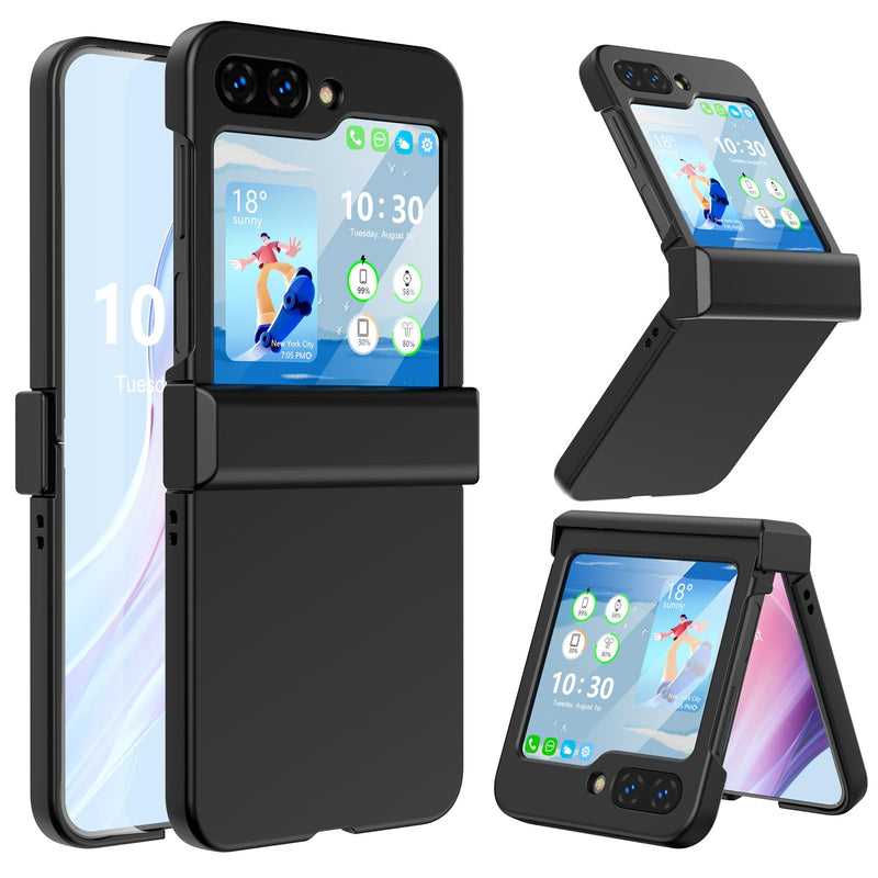  [AUSTRALIA] - Designed for Z Flip 5 Case with Hinge Protection, Samsung Flip 5 Case,Slim and Thin Full Protective Shockproof Phone Cover Case for Galaxy Z Flip 5 5G(2023)- Black