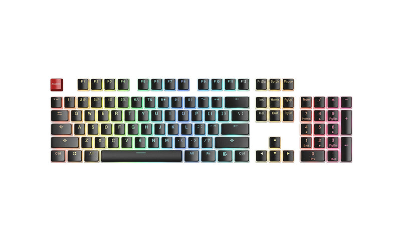  [AUSTRALIA] - Glorious Aura Pudding Keycaps - Double Shot PBT Translucent for Mechanical Keyboards, 104 Key Set, TKL, Compact Compatible, English (US) Layout (Aura (Black)) Aura (Black)