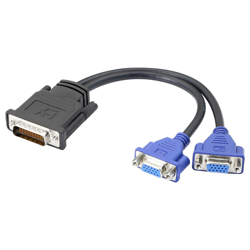  [AUSTRALIA] - XMSJSIY DMS-59 Pin to Dual VGA Adapter Y Splitter,DMS 59Pin Male to 2 VGA Female Dual Monitors Extension Cable Adapter Video Card for Monitor TV Projector Computer