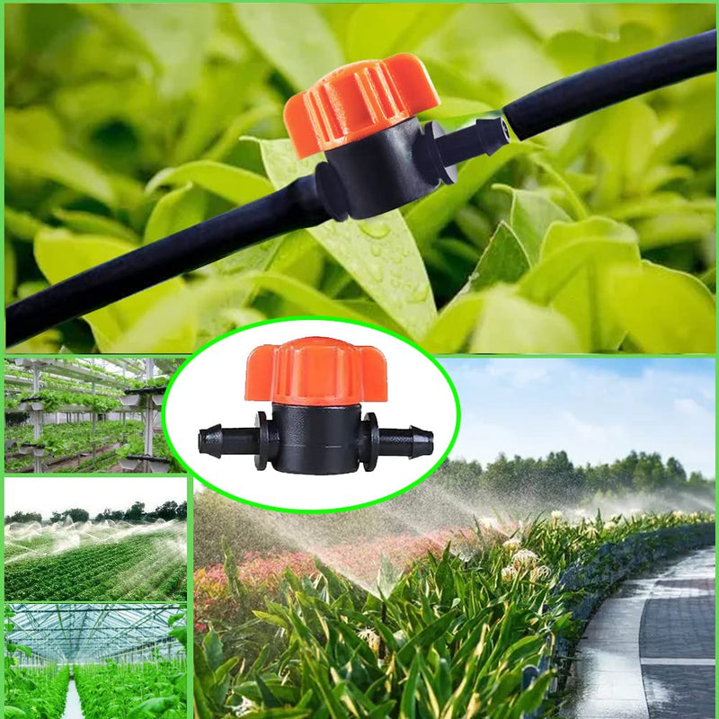  [AUSTRALIA] - TALEGEN 30 pcs 1/4 Inch Barbed Shut-Off Valve Universal Plastic 1/4” Drip Irrigation Tubing Coupling Valve