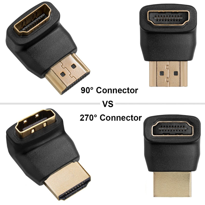 Twisted Veins ACHLA3 Three (3) Pack of HDMI 270 Degree/Right Angle Connectors/Adapters 270 Degree, 3 Pack - LeoForward Australia