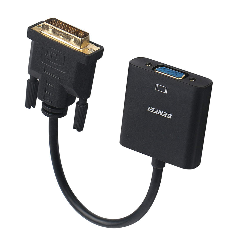 Active DVI-D to VGA Adapter, Benfei DVI-D 24+1 to VGA Male to Female Adapter 1 Black - LeoForward Australia
