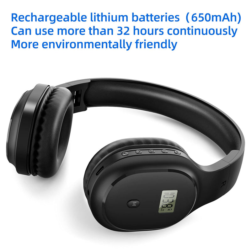  [AUSTRALIA] - Wireless Headphones with FM Radio, Rechargeable Portable & Personal Radio Headset with Bluetooth, Lightweight & Comfortable Ear Muffs for Jogging, Mowing, Cycling, Meeting FM Receiver (Bluetooth)