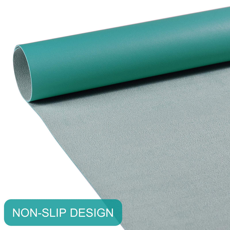  [AUSTRALIA] - Non-Slip Desk Pad (23.6 x 13.7"), Waterproof Mouse Pad, PU Leather Desk Mat, Office Desk Cover Protector, Desk Writing Mat for Office/Home/Work/Cubicle (Dark Cyan) B-dark Cyan 23.6“ x 13.7"