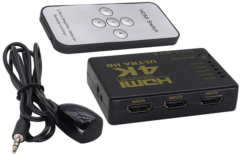  [AUSTRALIA] - zdyCGTime HDMI1.4 switcher with IR Remote Control 4K Smart 5 Ports with Power Supply,1080P HD Video HDMI 5 in 1 Out,for Digital HD TV with HDMI interfaces,Set-top Boxes,DVD and Other Devices.(1Pack)