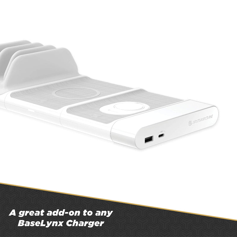  [AUSTRALIA] - Scosche BLPEWT-SP 30W Dual Port Power Endcap for Scosche BaseLynx Modular Charging Stations in White End Cap White