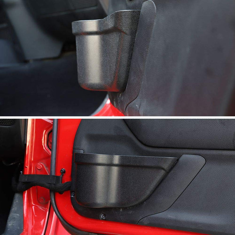  [AUSTRALIA] - CheroCar JK Front Door Pockets Storage Inserts Side Organizer Box Net Replacement for Jeep Wrangler 2011-2018 JK JKU Interior Accessories, Black