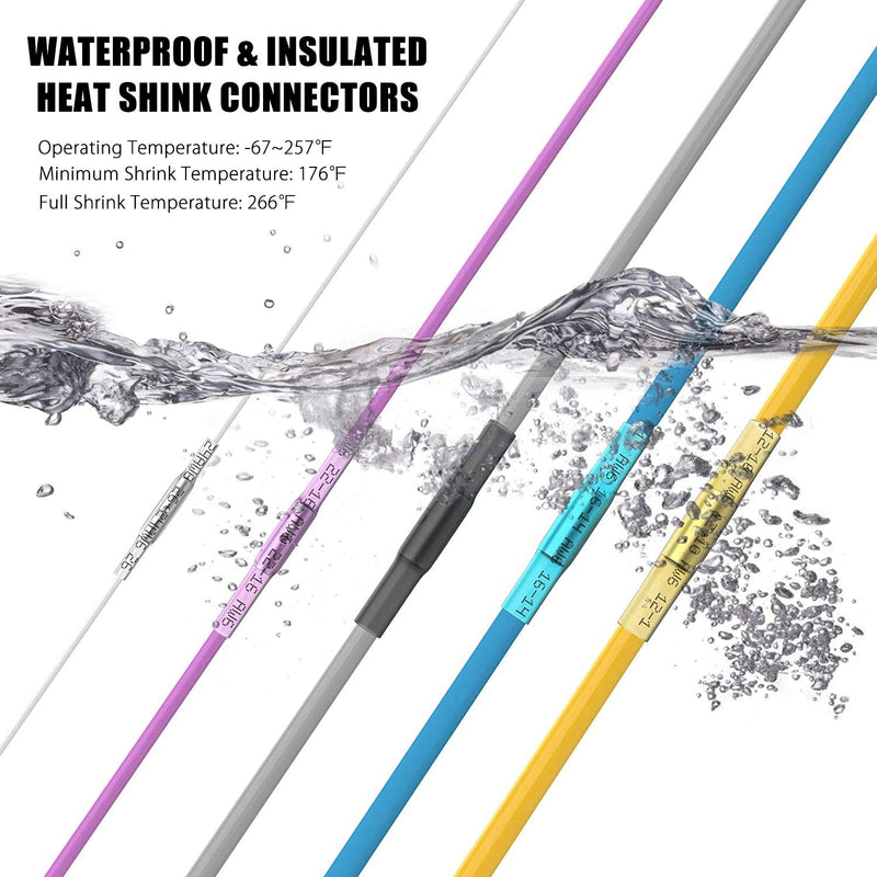  [AUSTRALIA] - Heat Shrink Butt Connectors, 50Pcs 12-10 AWG Yellow Insulated Waterproof Electrical Wire Connectors Automotive Marine Grade Wire Crimp Terminals Butt Splices, Ideal for Boat, Truck, Stereo - Yellow [12-10 AWG] x 50