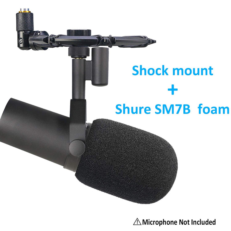  [AUSTRALIA] - YOUSHARES SM7B Shock Mount with Pop Filter Matching Mic Boom Arm Stand, Compatible with Shure SM7B Microphone