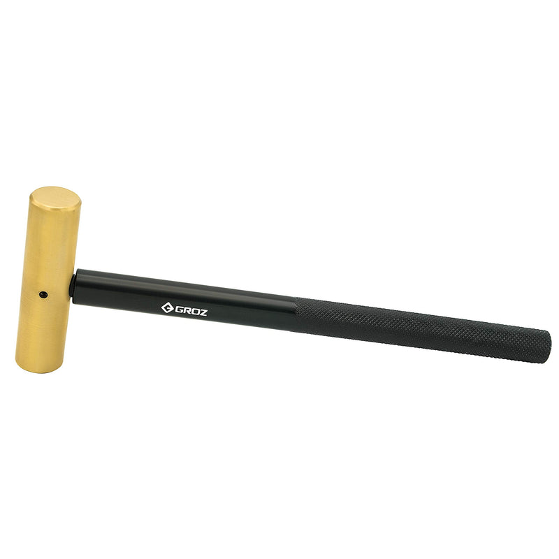  [AUSTRALIA] - GROZ 6-Ounce Brass Head Hammer | Non-Sparking | Non-Slip Grip | Aluminum Handle | Small Brass Hammer Great for Metalworks | Ideal When Working with Explosive Media (32490) 6 oz Head