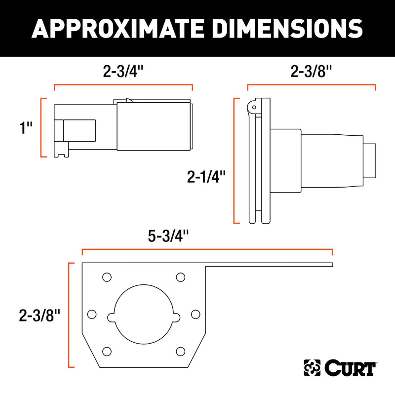  [AUSTRALIA] - CURT 58093 Vehicle-Side and Trailer-Side 6-Pin Round Wiring Harness Connectors