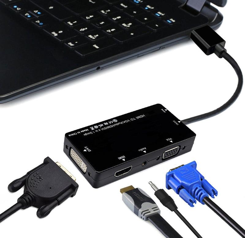  [AUSTRALIA] - CY HDMI to VGA/Audio/HDMI/DVI Adapter Multiport Splitter Converter 4 in1 Dongle for PS3 HDTV PC Monitor Projector