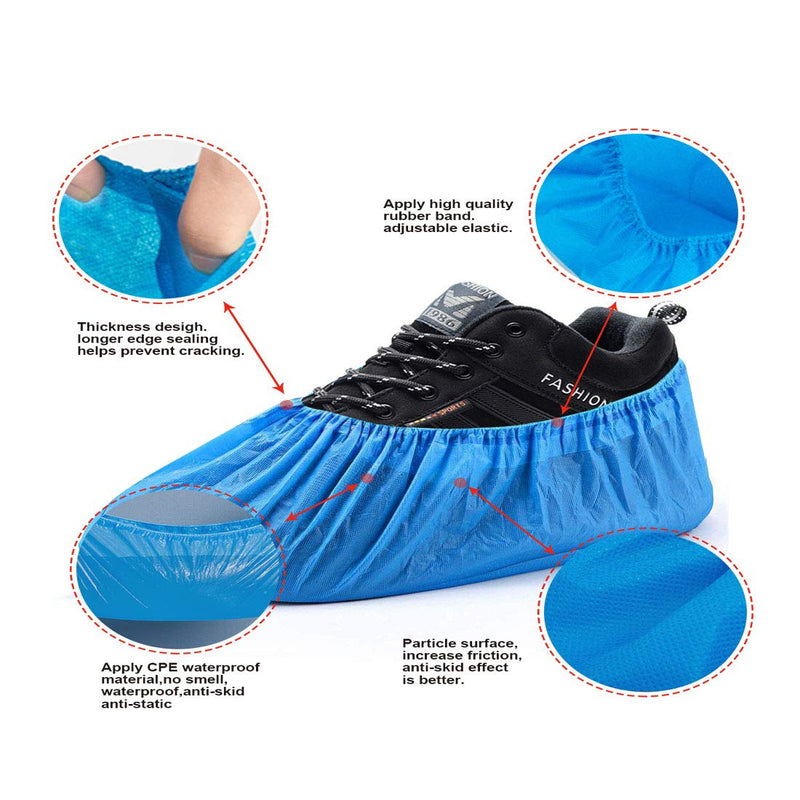  [AUSTRALIA] - 100 Pack Disposable Shoe Covers, Durable Waterproof & Anti-Slip Boot Covers for Home Office, One Size Fits Most