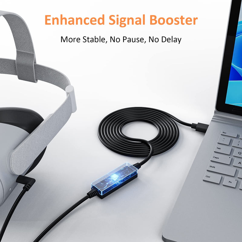  [AUSTRALIA] - NexiGo Enhanced 16FT Link Cable with Signal Amplifier, USB 3.2 Gen1 Type C to A, Fast Charging & High-Speed Data Transfer (up to 5Gbps), Compatible with Oculus Quest 1 and 2 Headset to Gaming PC