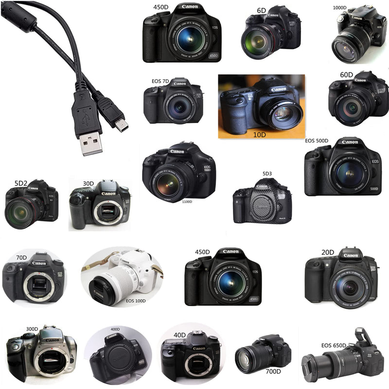  [AUSTRALIA] - Replacement Camera UC-E4 USB Charging Cable Photo Transfer Cord Compatible with Canon EOS 10D 20D 30D 300D 350D 40D 400D 450D 5D2 5D3 500D 6D 60D 600D 650D 7D 70D 700D 100D 1000D 1100D(3.3FT) 3.3FT