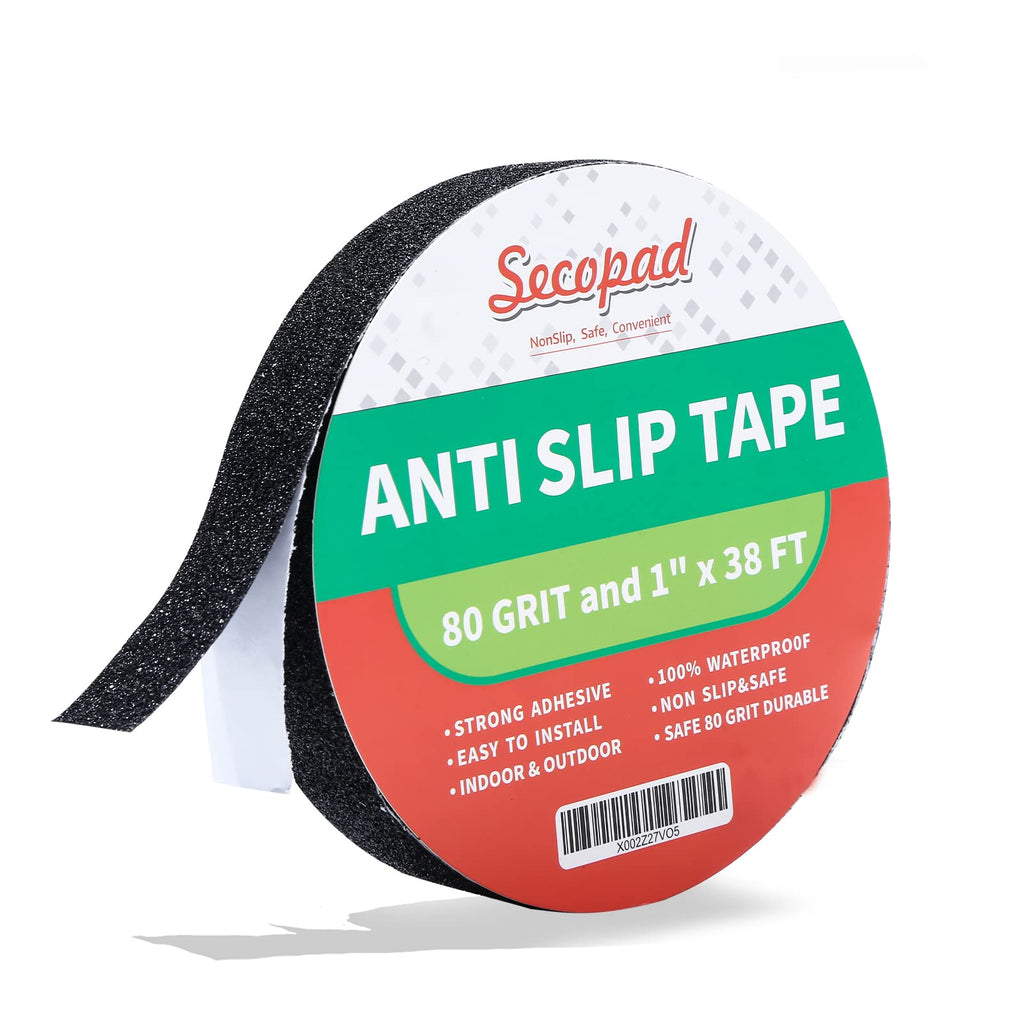  [AUSTRALIA] - Secopad Grip Tape for Stairs, 1" X 38 Ft (456") Anti Slip Tape Outdoor Waterproof, Non Slip Step Tape Strips, Safety Tread Tape 1 Inch x 38 Feet