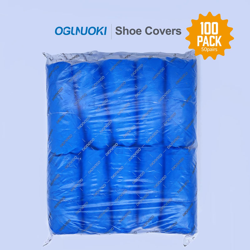  [AUSTRALIA] - OGUNUOKI Shoe Covers Disposable Recyclable -100 Pack(50 pairs) 15.7'' Hygienic Shoe & Boot Covers Waterproof Non-slip Shoe Booties for Indoors (Large Size - Up to US Men's 11 & US Women's 13)
