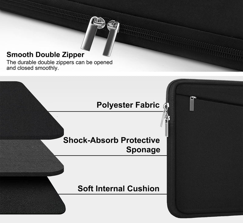  [AUSTRALIA] - Laptop Sleeve Bag 13 Inch, Durable Computer Carrying Bag Protective Case Briefcase Handbag with Front Pocket, Slim Laptop Case Cover for 13 inch New MacBook Air M2, 13 inch MacBook Pro M2 M1, Black